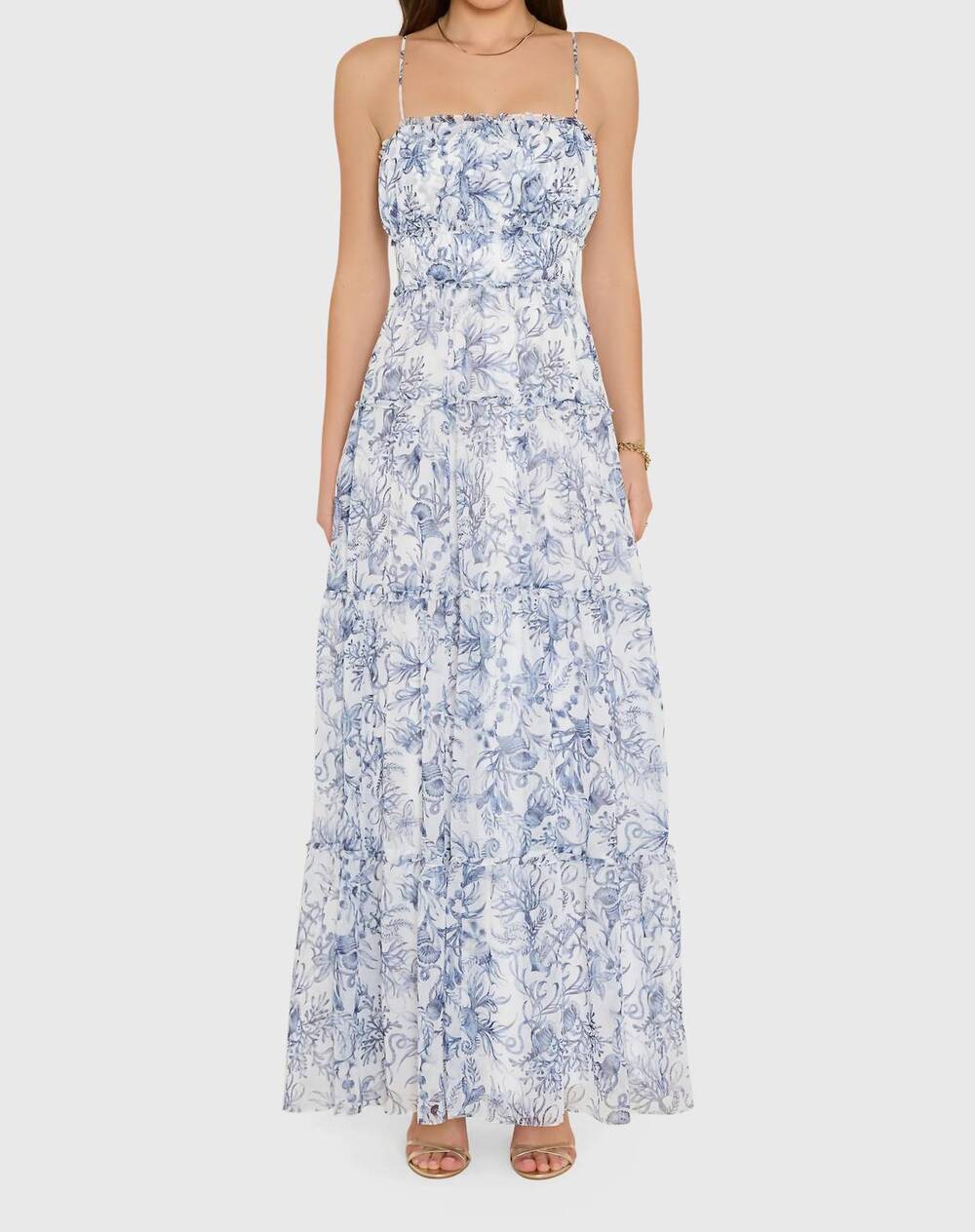 NEW AMANDA UPRICHARD willow maxi dress in deep sea